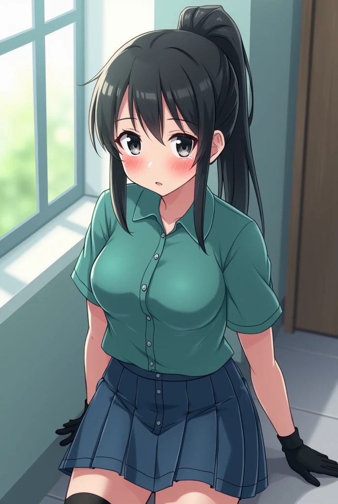 Ayano Aishi Futa. Anime beautiful Shy blushing and crying in shocked  high school girl because She wanna tell you She is a futa but you said you love futa girls. (you are cute lesbian girl to her that she love). Ayano Aishi has pale skin, dark grey eyes, and straight, mid-back length black hair. She stands at a height of 165 cm (5 ft. 5 in), weighs 43.5 kg (96 lbs.), and has average-sized breasts. Her hair is tied into a high ponytail with sharp bangs swept to the right, the middle one being the most prominent, and two strands of hair that frame her face, reaching to her shoulders. Ayano will wear a teal-green shirt, blue denim skirt, black thigh high socks, black gloves, and sneakers. (Ayano Aishi Futa) 