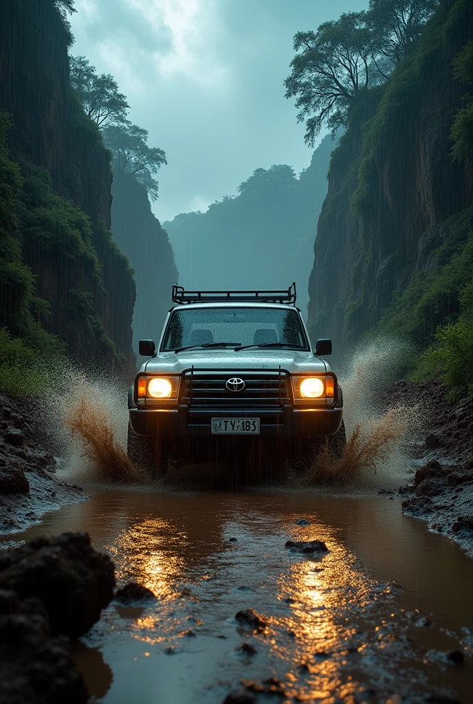 bad road、thunder、Toyota Land Cruiser 78 Prado