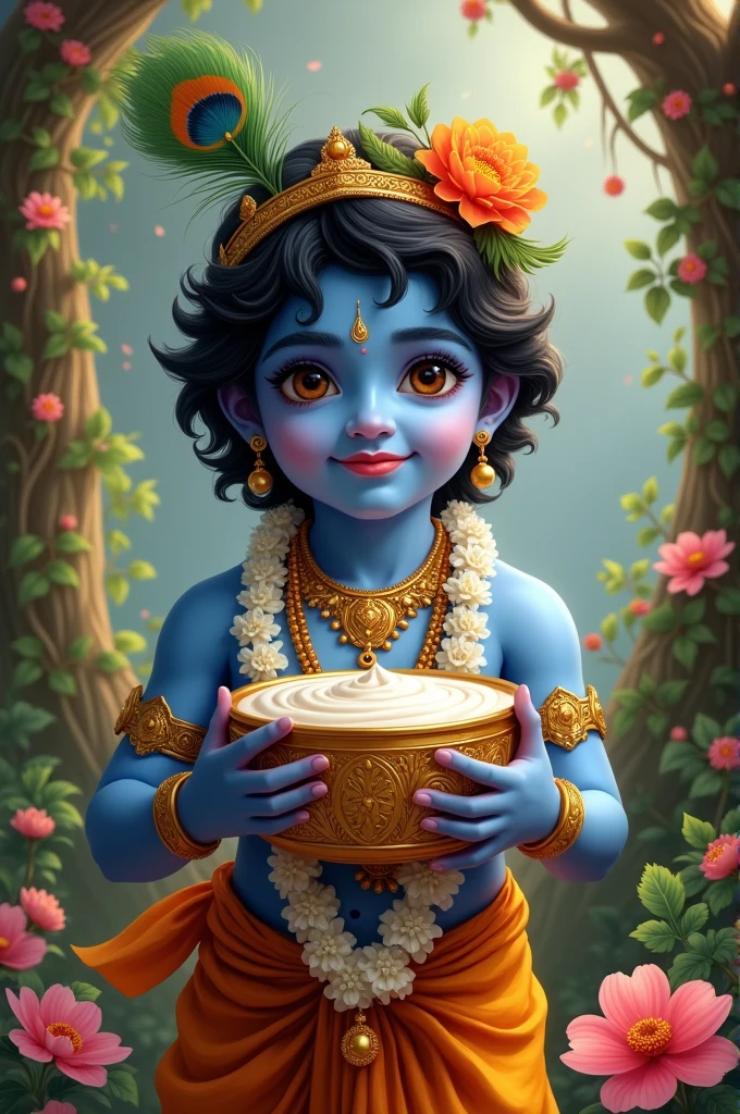 Krishna bhagwan with dahi matki