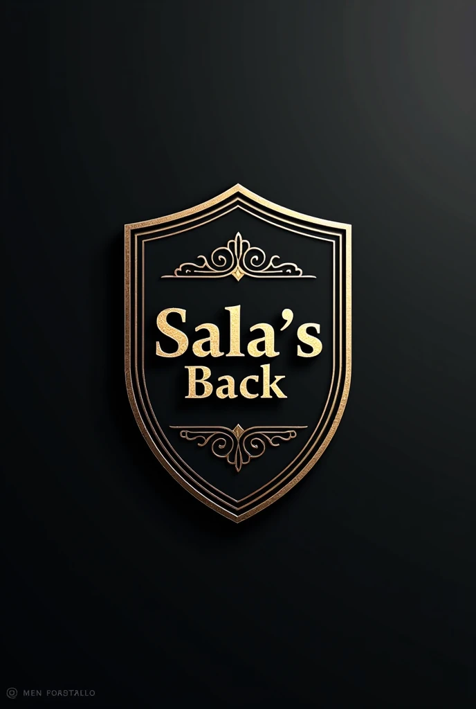 Make me a logo for a men's bag page, that has a shield and its name is SALA'S BACK, with an urban and elegant style at the same time