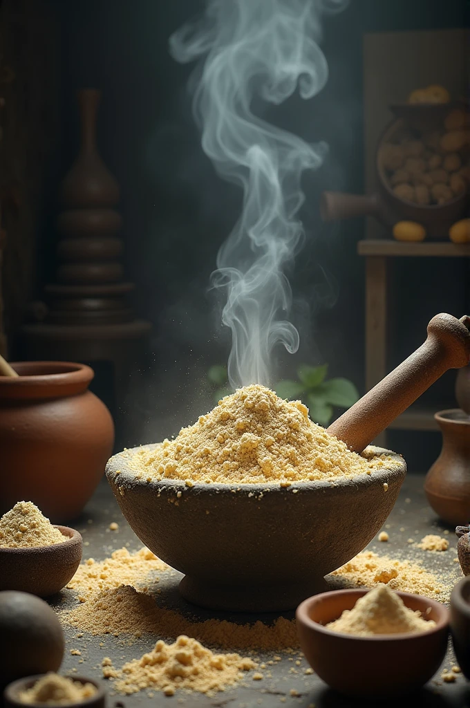 *Nirvanaangaar Churna**: The mixture of white Shilajit and sulfur used as early gunpowder, with a focus on its preparation and use in weaponry.