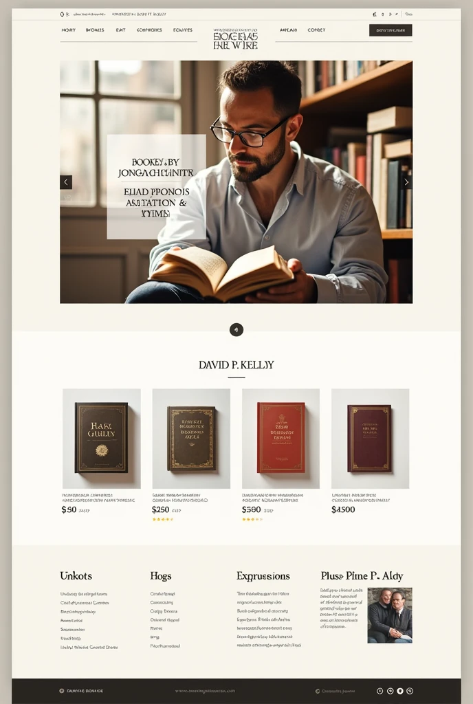 David P Kelly online book store website template