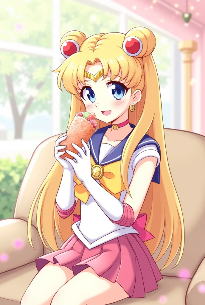 Sailor moon drawing eating