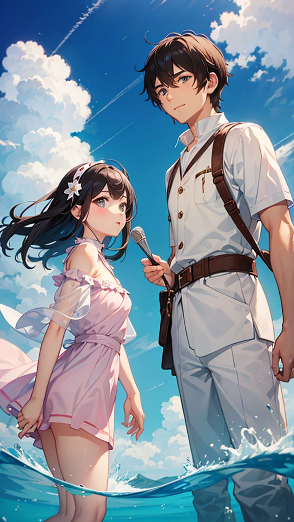 My husband and I in up that says Sara and Moses