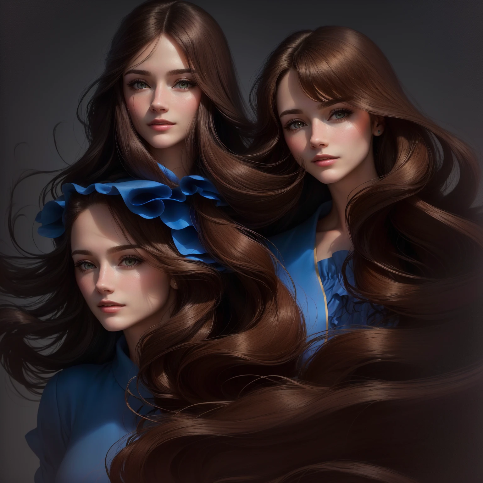 arafed woman with long brown hair and blue dress posing for a picture, acting headshot, headshot photo, headshot portrait, closeup headshot, headshot photograph, cait miers, headshot, headshot profile picture, emily rajtkowski, jodie bateman, miranda meeks, closeup headshot portrait, emma uber, jennifer wuestling, vannessa ives, jenna barton, no hair