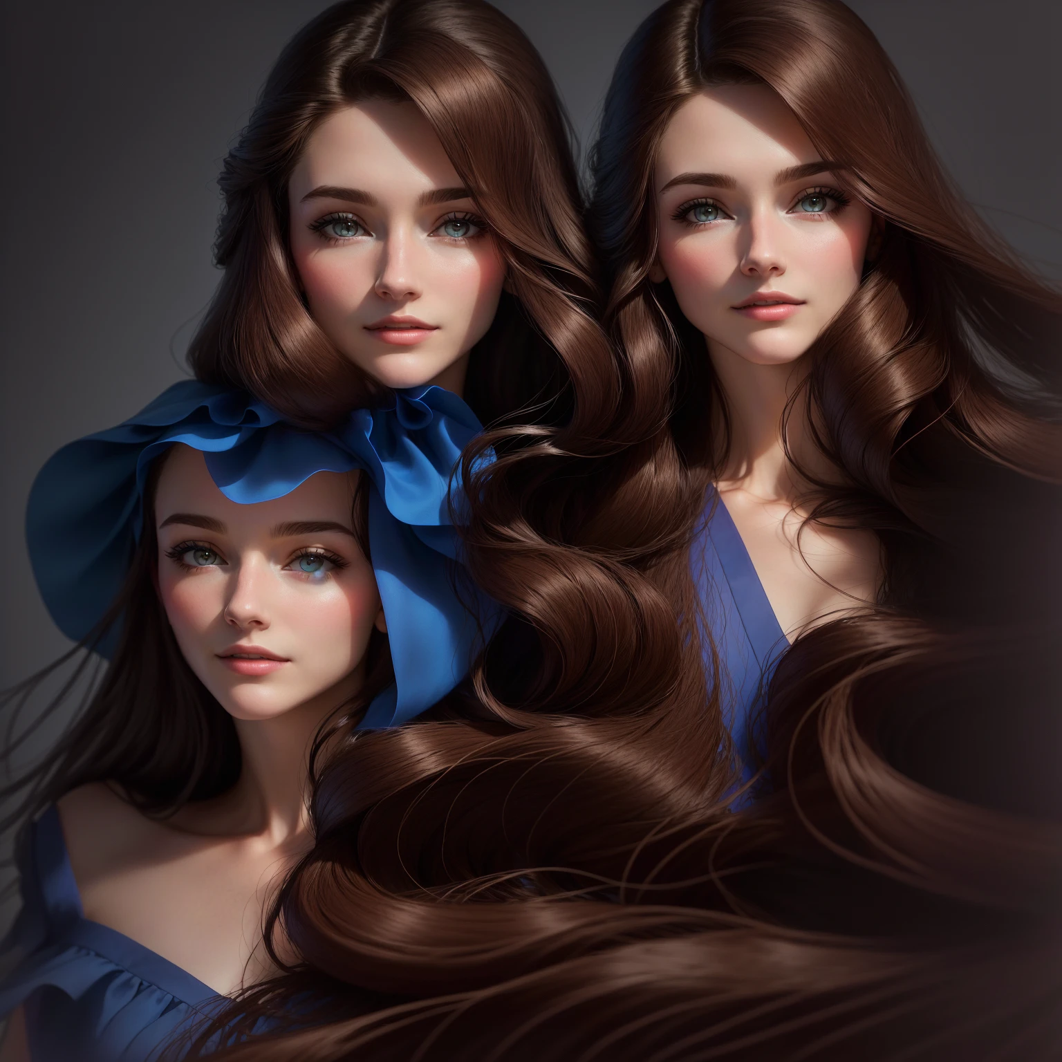 arafed woman with long brown hair and blue dress posing for a picture, acting headshot, headshot photo, headshot portrait, closeup headshot, headshot photograph, cait miers, headshot, headshot profile picture, emily rajtkowski, jodie bateman, miranda meeks, closeup headshot portrait, emma uber, jennifer wuestling, vannessa ives, jenna barton, no hair