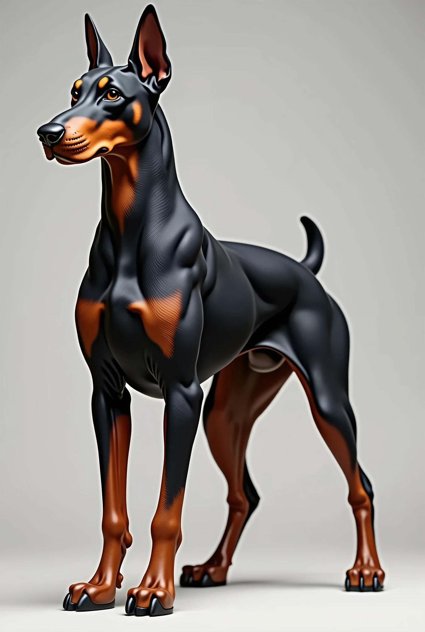 A furry doberman butt