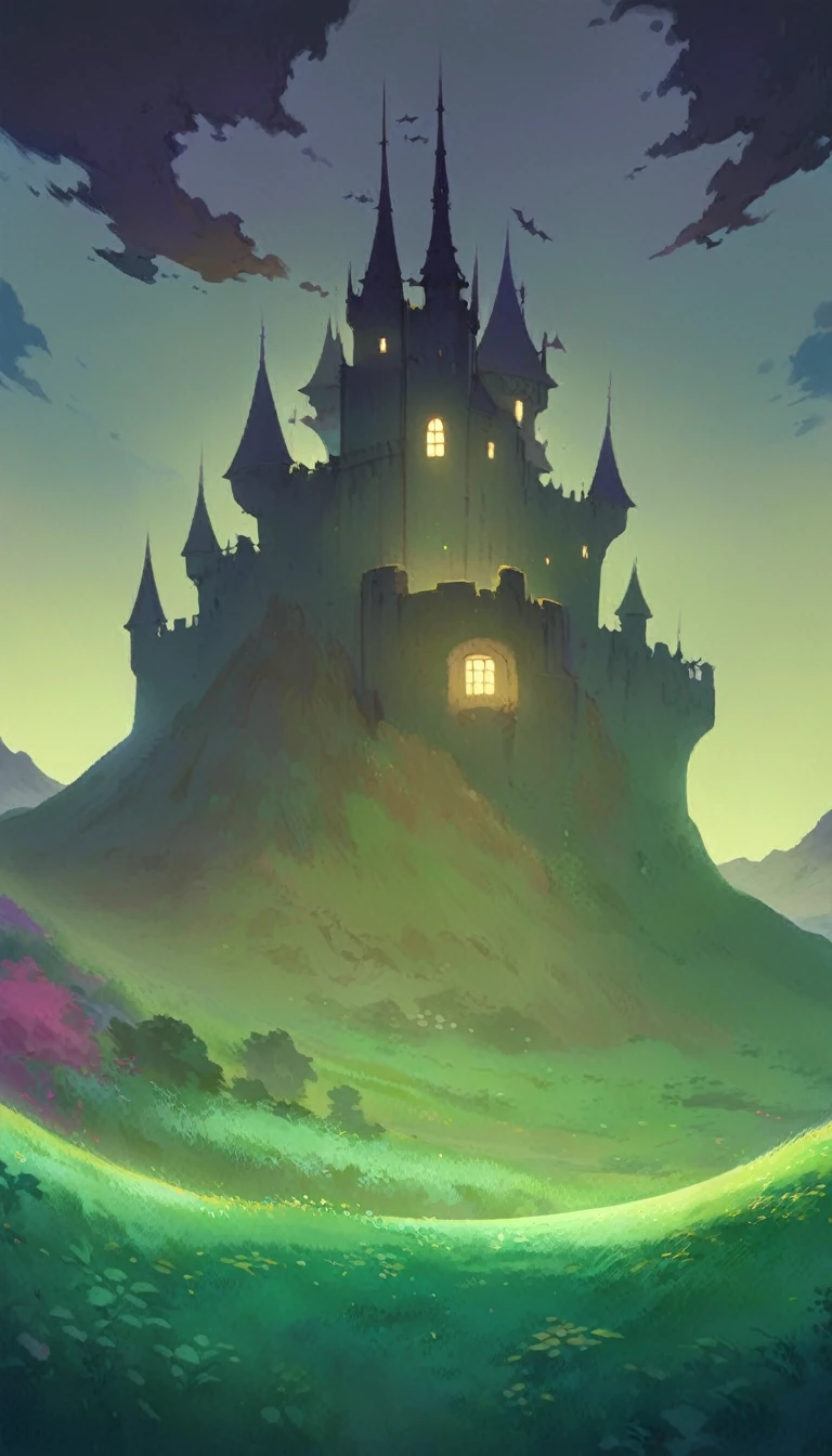 ultrawide landscape aesthetic,Studio ghibli inspired aesthetic, No People ,Witchy room
