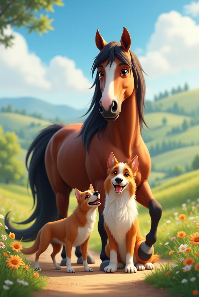 a dog and a horse