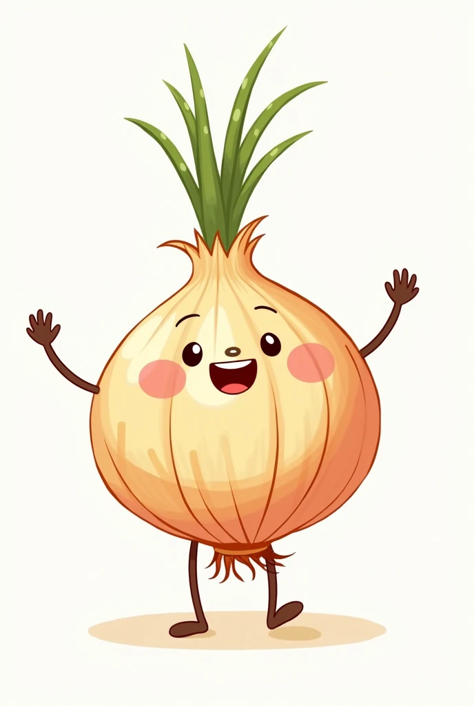 An animated onion with limbs in png