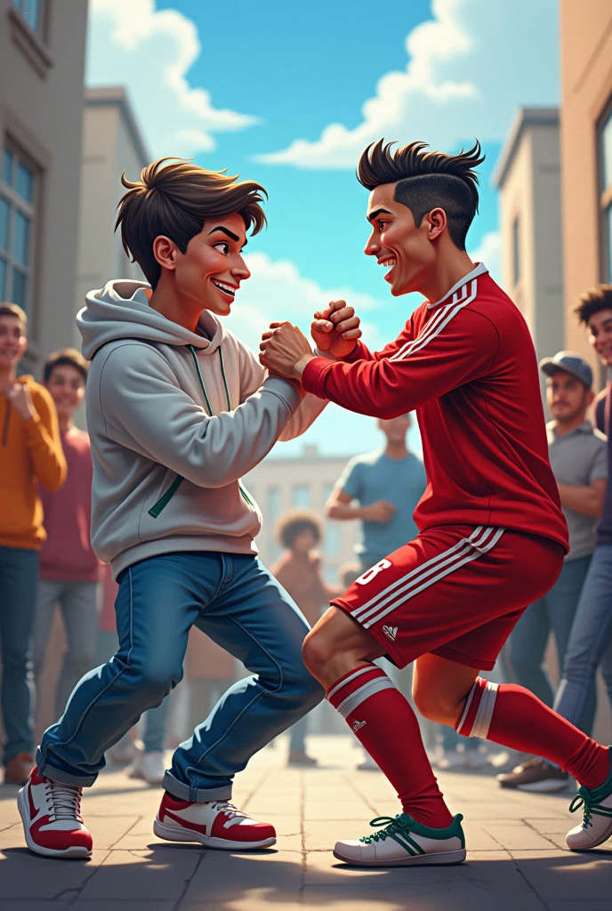 Ronaldo and mr beast funny fight image