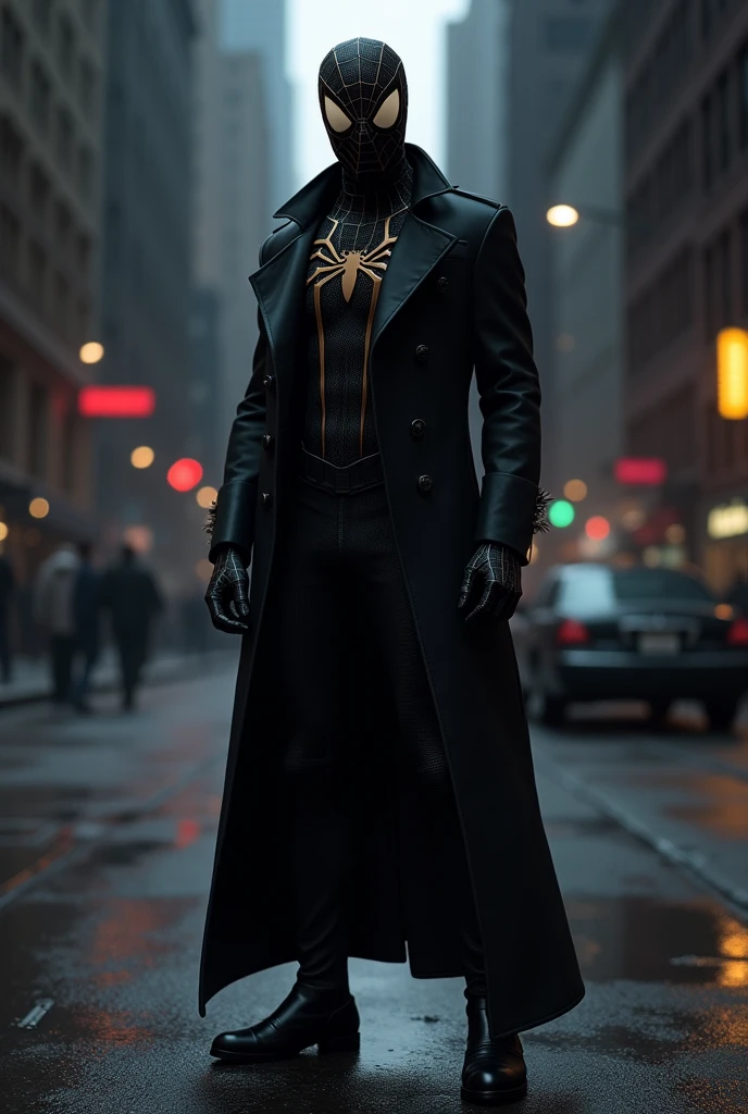 Spider man in his classic noir suit