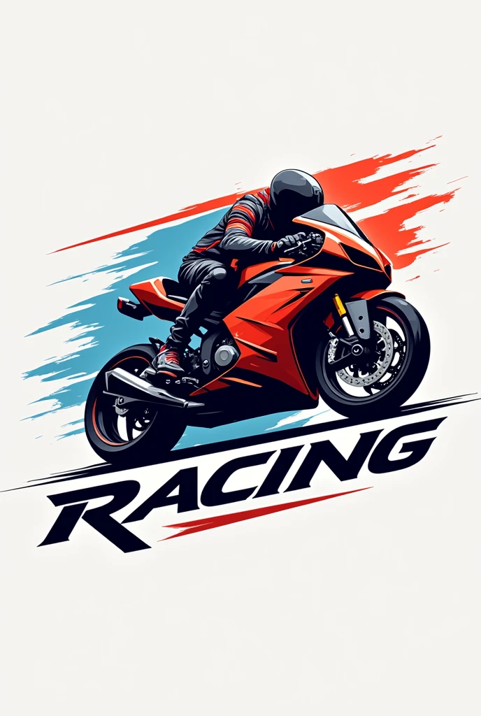 A logo selling motorcycle products with the word racing
