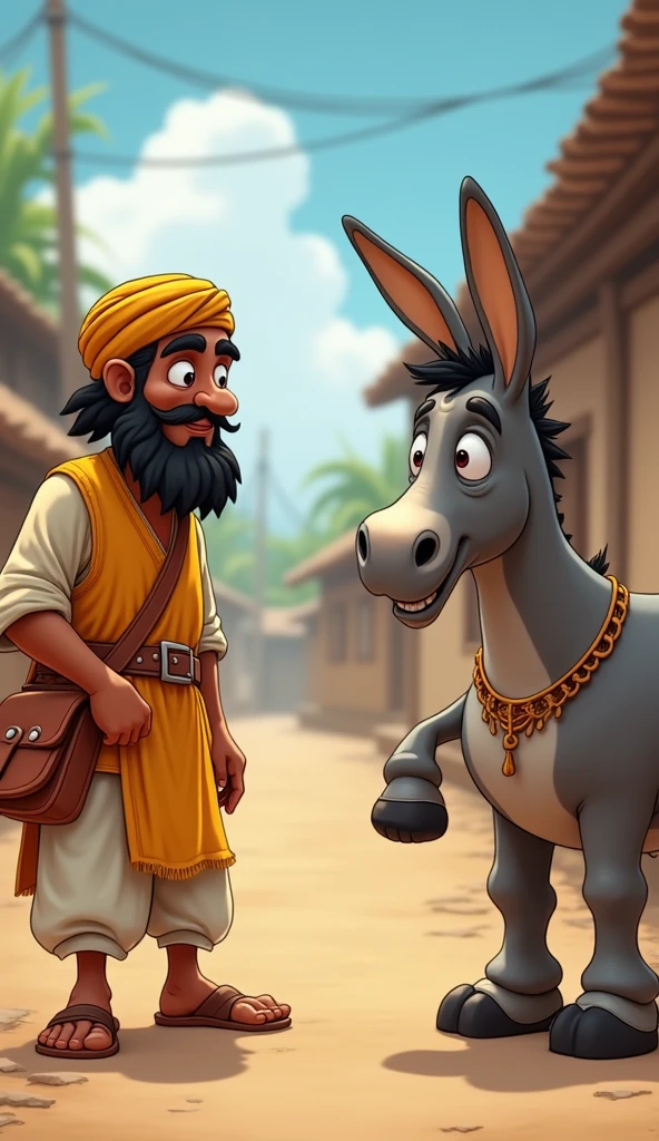 Mohan's funny answer: Mohan laughingly said to the villager, "Hey, my donkey likes today's music very much!"