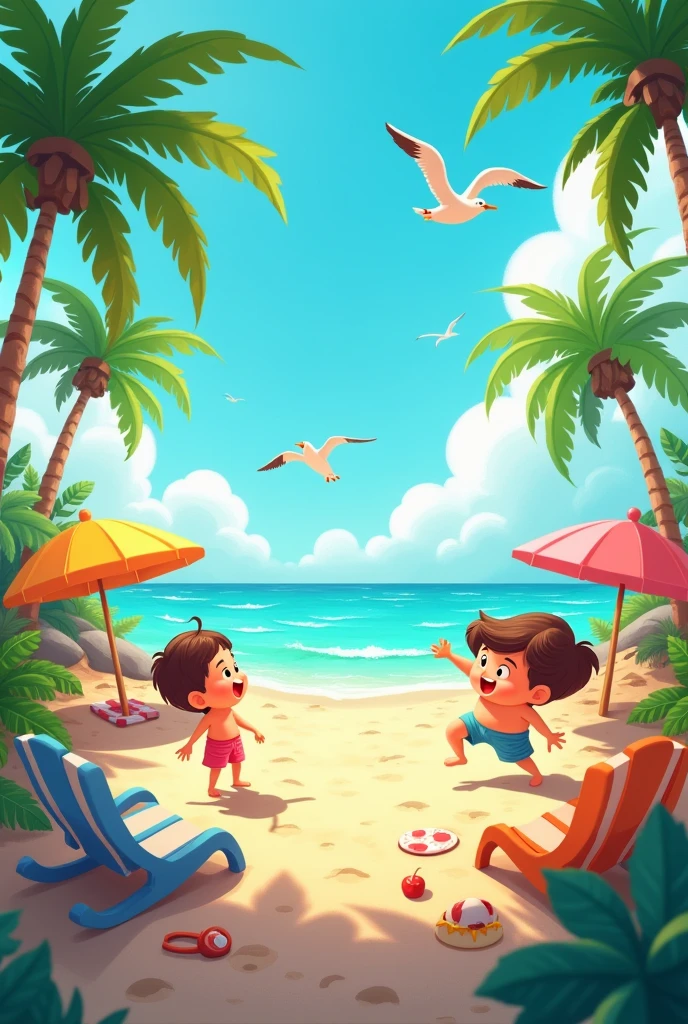 Cartoon beach background