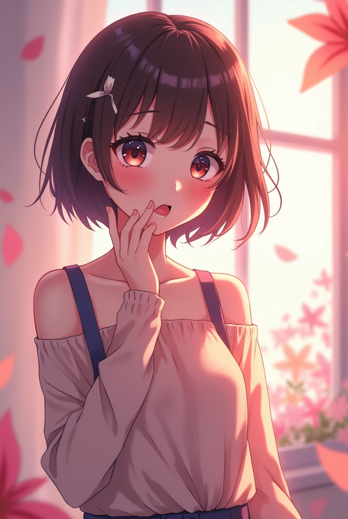 an anime girl trying to flirt 
