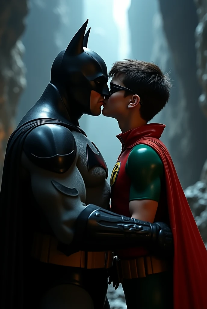 Batman kissing robin