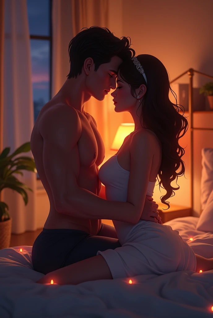 New couple sleep with each other .Animation form