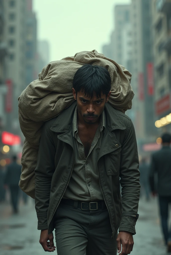 A person carrying his load