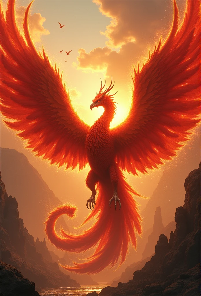 Cinematic style, real-life epic fantasy work, dynamic angles, heavy tension, the confrontation of the giant red golden phoenix and the white dragon_Intricate details and delicate descriptions, cutting-edge digital cinematic art, 8k, epic fantasy style art, rich details, ultra-high definition, clear silhouettes, a feast of various gorgeous colors, cool, ultra-fine particles in the atmosphere,