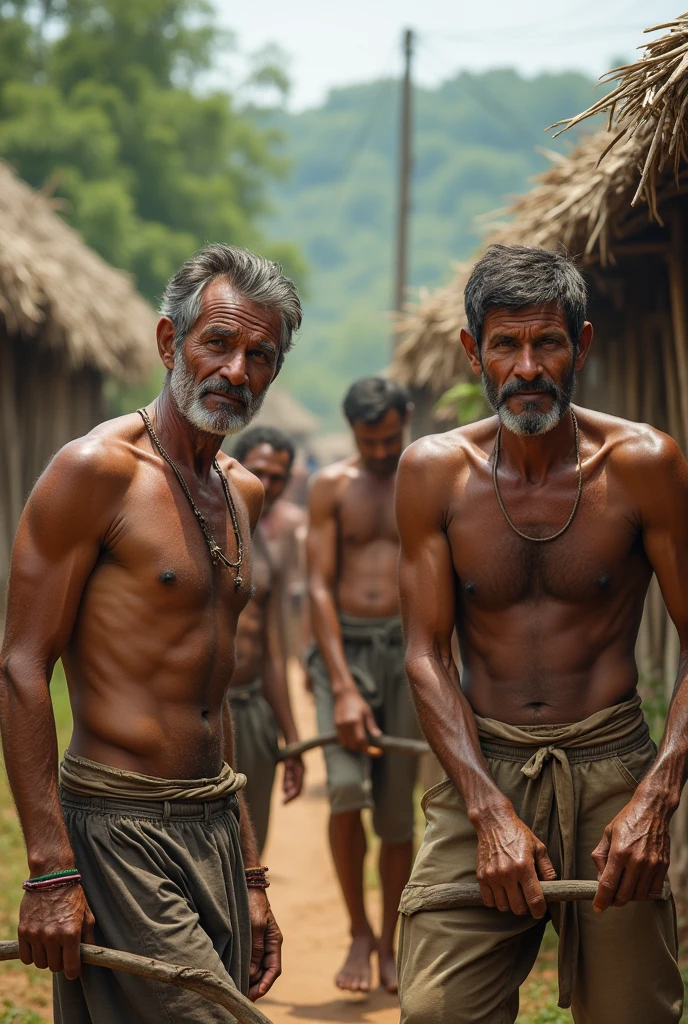 Man villagers  realistic photo