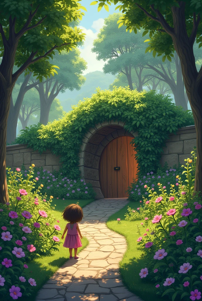 A saw a magice secret way in his garden