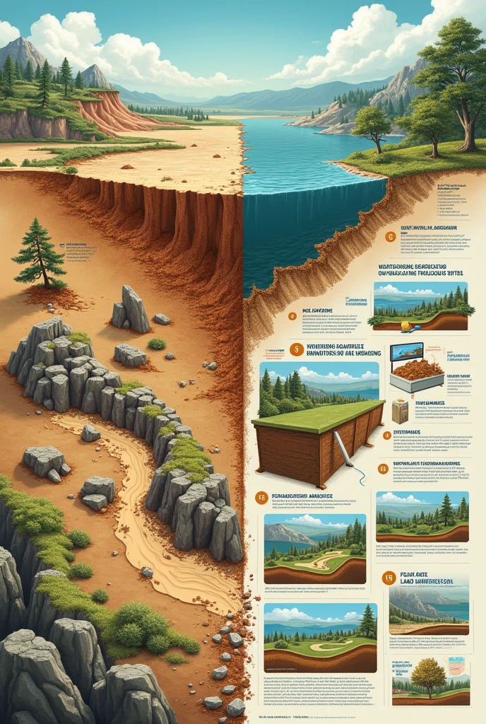 make poster showing the negative effects of weathering and erosion and the ways to minimize these