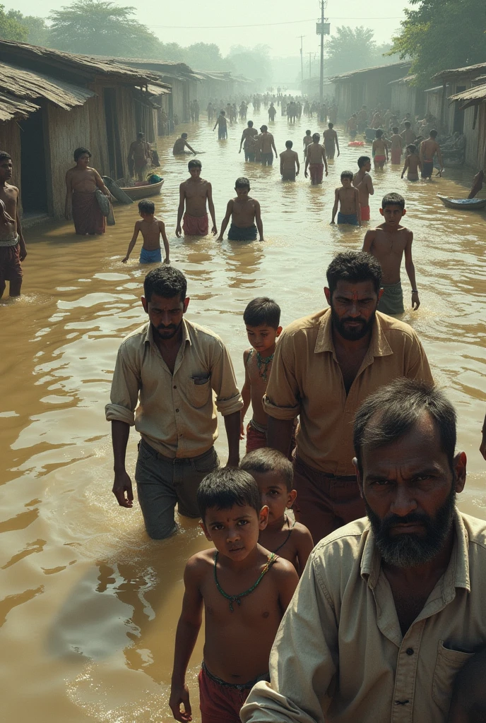 Bangladeshi people in the hard situations for flood