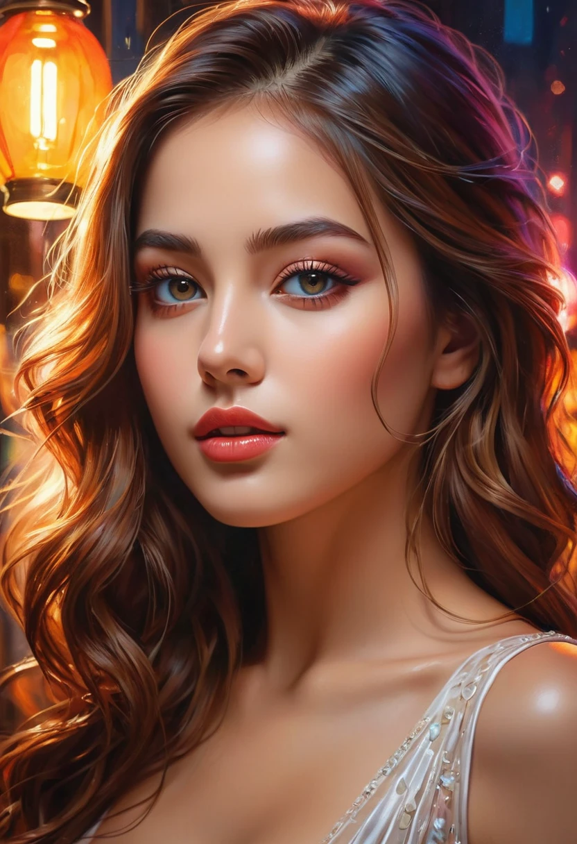 (highest quality,4K,8k,High resolution,masterpiece:1.2),Very detailed,(Realistic,photoRealistic,photo-Realistic:1.37),detailed figure, vibrant colors, intense lighting effects. Here is the prompt for the given theme:

"A beautiful girl with detailed facial features, including beautiful eyes, a delicate nose, and alluring lips. She is the centerpiece of the artwork, exuding an erotic vibe. The artwork showcases a high level of detail, providing an ultra-detailed depiction of the girl's figure. The colors used in the artwork are vibrant and lively, creating a visually captivating effect. The lighting effects in the artwork are intense and dramatic, adding depth and dimension to the overall composition. The medium used to create the artwork is a combination of digital illustration and sensual fine art painting. The overall image quality is of the highest caliber, with a resolution of 4k or 8k, and it possesses a realistic and photorealistic aesthetic, capturing every intricate detail of the girl's form and creating a masterpiece that is visually stunning. The color palette used in the artwork is rich and diverse, incorporating a wide range of seductive hues. The lighting in the artwork is carefully designed to accentuate the girl's features and create a mesmerizing atmosphere. The artwork portrays an erotic scene that can be both sensual and captivating, invoking strong emotions in the viewer. The overall composition is balanced and harmonious, with a focus on the girl's allure and captivating presence. This artwork showcases the beauty and allure of the female form in a distinctive and eye-catching manner." 