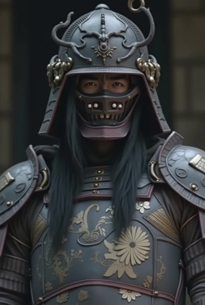 Black hair, cool looking Japanese armour
