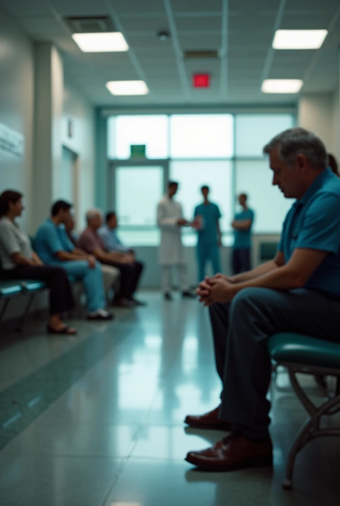 Photo from phone of hospital waiting room