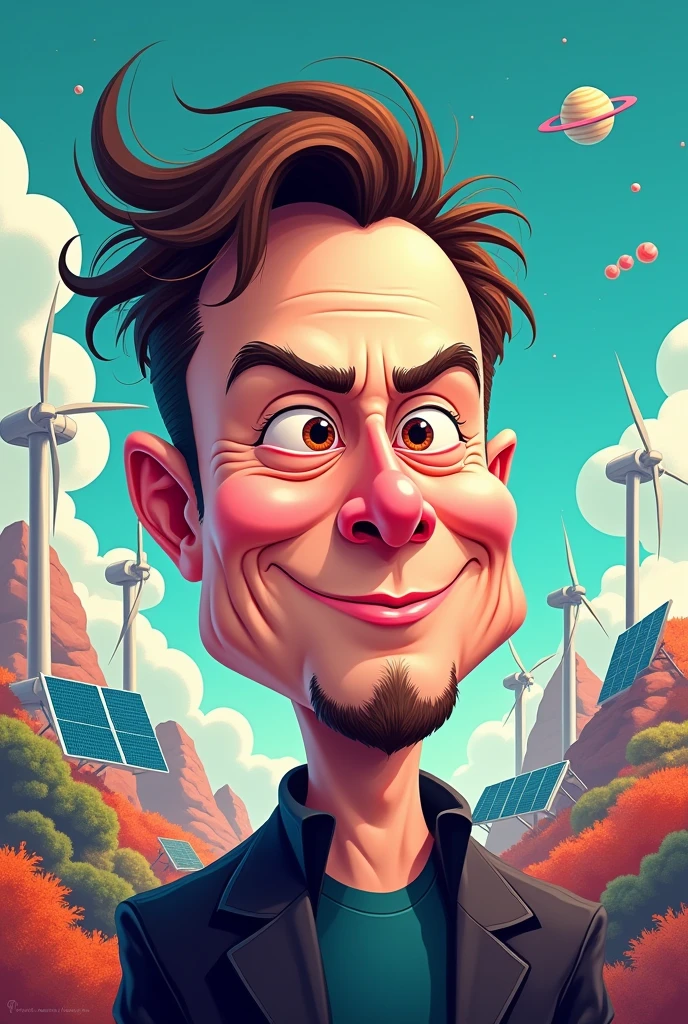 Elon musk cartoon