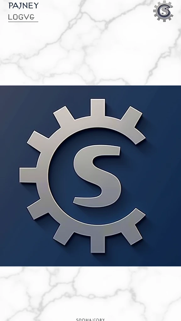minimalist silver and blue logo
