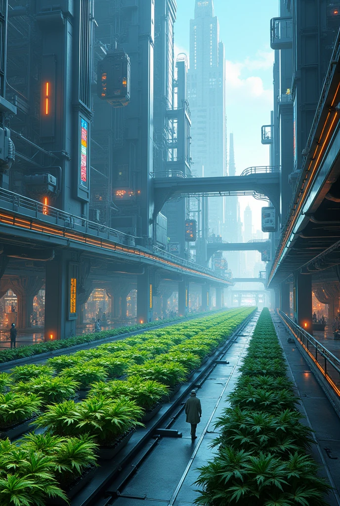 Large Futuristic Cannabis Factory Animated