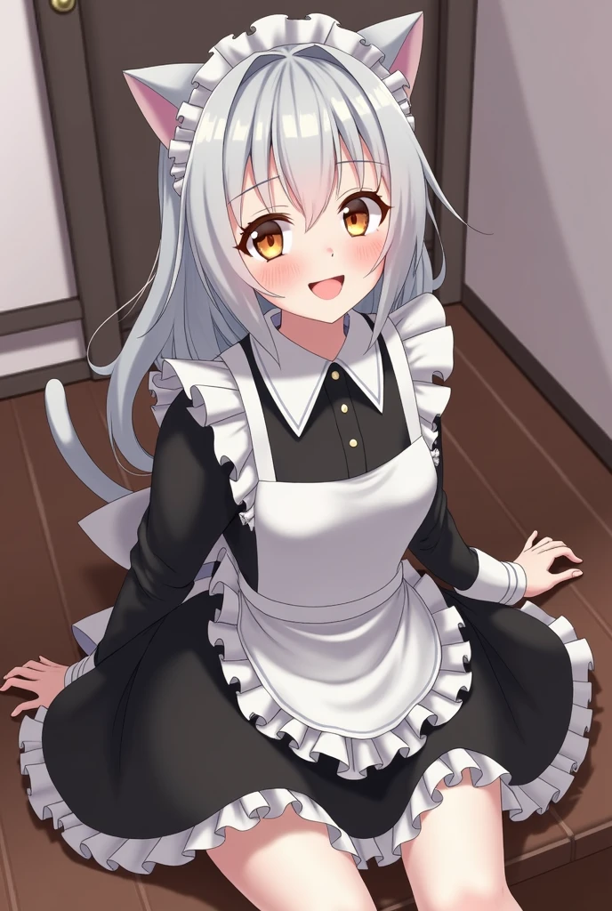 Rei Ayanami Maid clothes Sitting live-action Cat ear