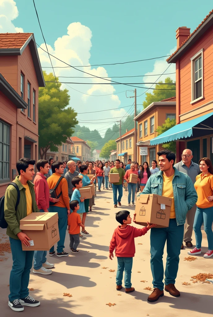 People donate food and cloth for
Flood victims cartoonist