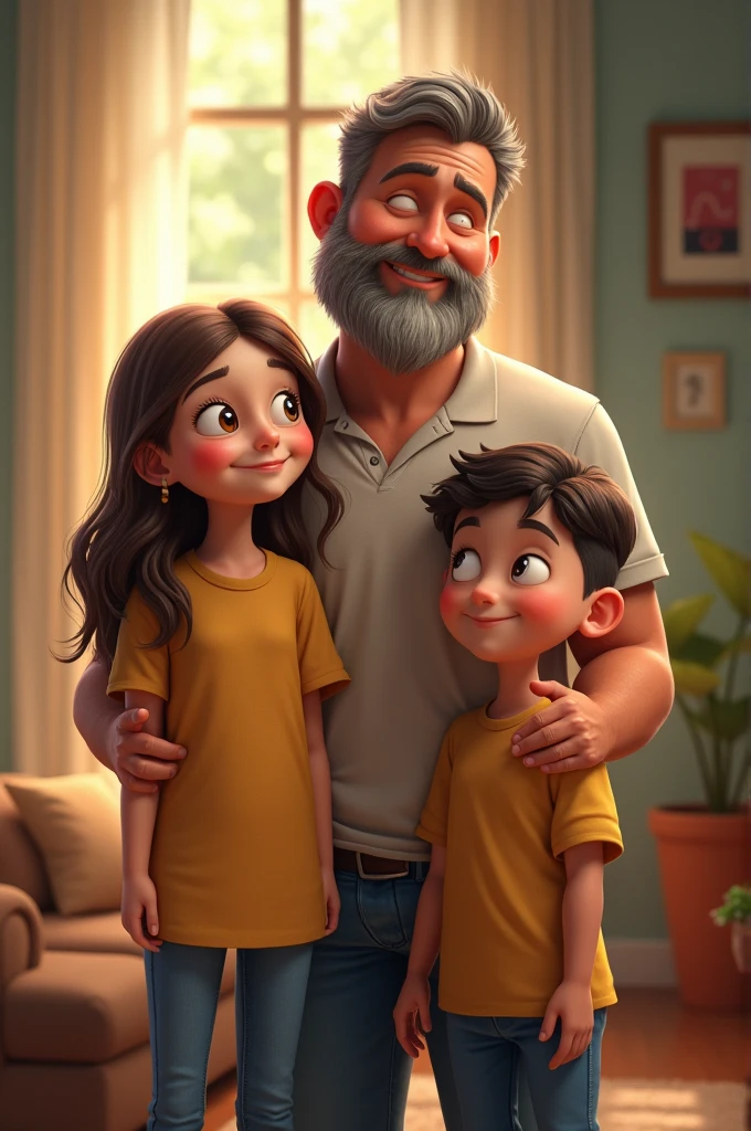 A dad not too young nor too old with his 1 daughter and my  son 