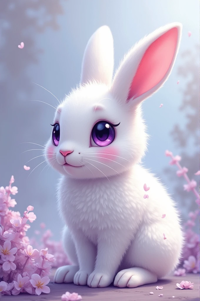 You can make a very nice drawing of an albino rabbit with its purple eyes and kiss marks on its fur.