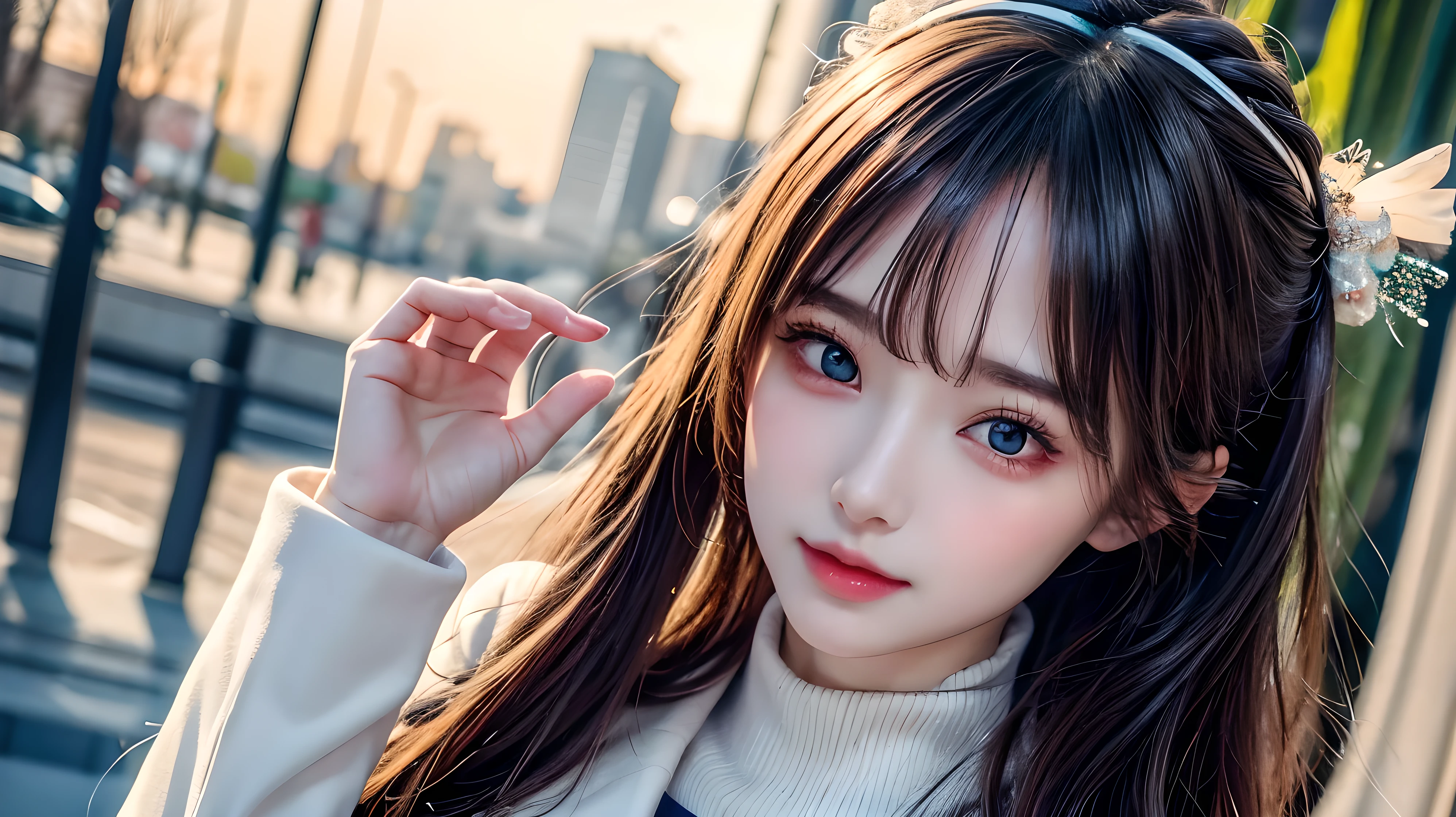 (highest qualityのディテール)、Realistic、8k Ultra HD、High resolution、(One Girl:1.2),(Fatal Beauty,Attractive beauty) ,(A supple and powerful physique),(Sensual charm),(Mysterious charm:1.1),(Captivating silhouette),The Super detailed、High quality textures、Intricate details、detailed、Very detailed CG、High quality shadows、detailed Beautiful and delicate face、detailed Beautiful and delicate eyes、Written boundary depth、Ray Tracing、20th generation、Cute K-Pop Girls、(The Face of Ulzan in Korea)、Thin face、(URZAN-6500-v1.1:0.6)、PurerosFace_v1、Glowing Eyes、Perfect body、 Viewer Display、(highest qualityのディテール:1.2)、Realistic、8k Ultra HD、High resolution、Woman close up， realistic girl rendering, 8k artistic german bokeh, Enchanting girl, Real Girls, Gurwitz, Gurwitz-style artwork, Girl Roleplay, Realistic 3D style, cgstation Popular Topics,, 8K Portrait Rendering,（truth，truth：1.4），(Sparkling eyes girl:1.2)、The Super detailed、High quality textures、Intricate details、detailed、Very detailed CG、High quality shadows、detailed Beautiful and delicate face、detailed Beautiful and delicate eyes、Written boundary depth、Ray Tracing、20th generation、Cute K-Pop Girls、(The Face of Ulzan in Korea)、Thin face、(URZAN-6500-v1.1:0.6)、cheek、Glossy Lips、、High resolution, Best image quality, highest quality, Realistic, Super detailed, Photo Real, 4K 8k Ultra HD Full Color RAW Photos, Fujifilm(Medium format), hasselblad, Carl Zeiss, Incredible dynamic range photography(utility_art：Smooth-768:1.1),High resolution, High pixel count, Clear detailed, Clear images, Natural color reproduction, Noise Reduction, High fidelity, quality, Software Improvements, Upscaling, Optimized Algorithms, Professional-level retouching,

1. Oversized coat:

The coat is、Choose an oversized design that covers from shoulders to knees.。Color is classic navy or black、or warm khaki or beige, wait.、Choose colors that match the season。
2. Knitted sweater or turtleneck:

To protect yourself from the cold、Choose a knitted sweater or turtleneck。Match the texture and color of the knit to the coat.。
3. Wide leg pants:

For pants, Choose a wide-leg design、Combines ease of movement and style。Denim and yes