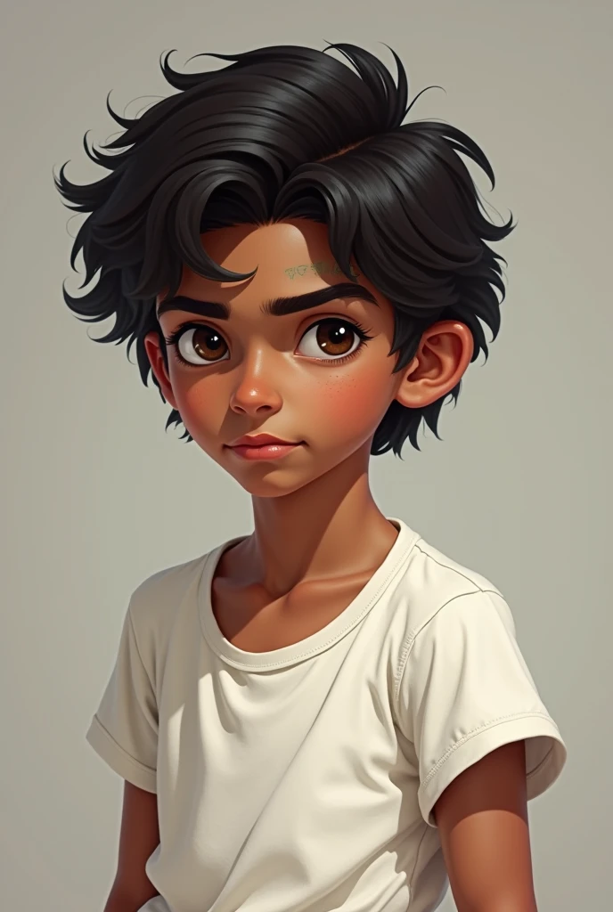 Character Appearance:
(real-life)
Alex is a ager, dark-skinned, with brown eyes and wavy black hair, similar to Ralph Macchio's in 1984 (Daniel LaRusso). He wears simple clothes, like a white t-shirt and worn jeans. Has a thin scar above his right eyebrow, giving him a more serious air, despite his still youthful appearance.