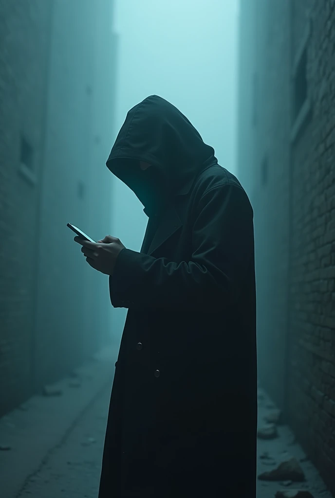 Hacker spying someone in background infinity area