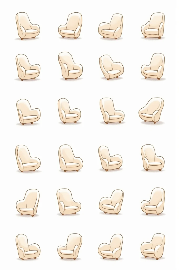 20 doodle sketches of lounge longchair
