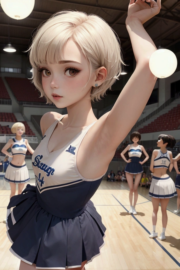 extra short hair,cheerleader,Pale Light,front,Cheerleader