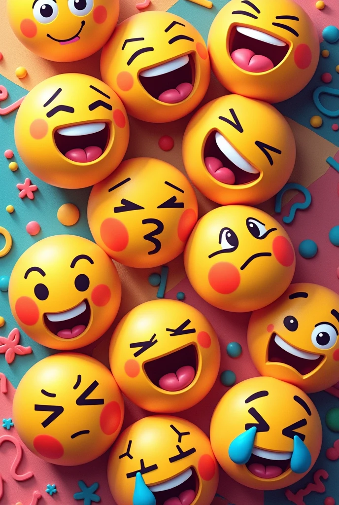 I want an image that has several emoji emotion faces