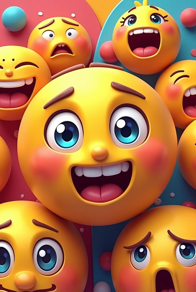 I want an image that has several emoji emotion faces