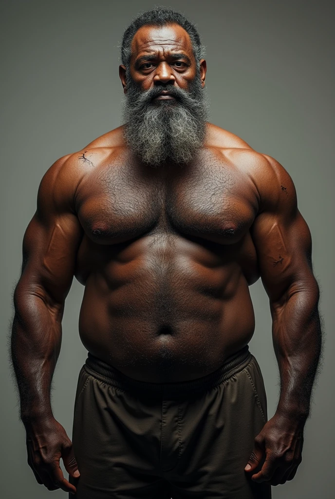 Hairy shirtless old black man nsfw