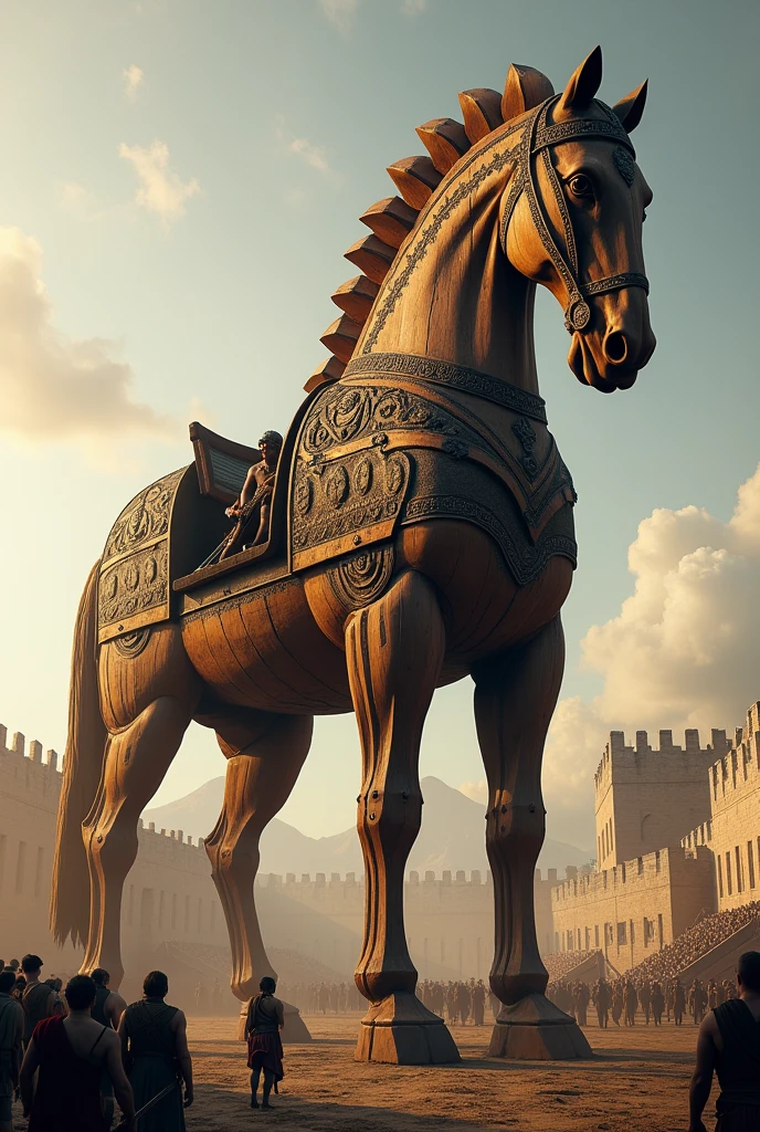 The soldiers who were inside a Trojan horse, a wooden horse descending from the enemy city with the soldiers inside.