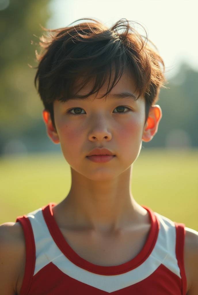 extra short hair,cheerleader,Pale Light,Pause at T,front,