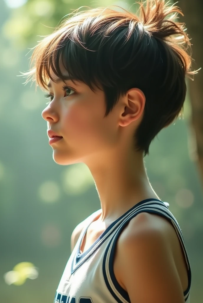 extra short hair,cheerleader,Pale Light,Pause at T,front,