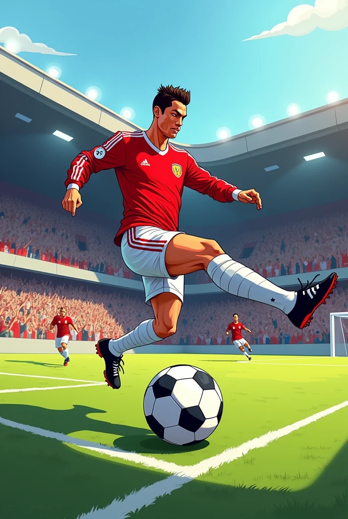 Ronaldo cartoon hook ball 